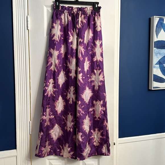 Ulla Johnson Purple and Cream Wide Leg Pants - Picture 4 of 7